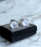 Rainbow Moonstone Studs